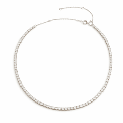 3mm CZ Silver Tennis Necklace