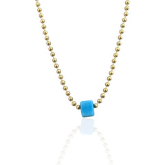 Balance and Luck Turquoise Cube Necklace