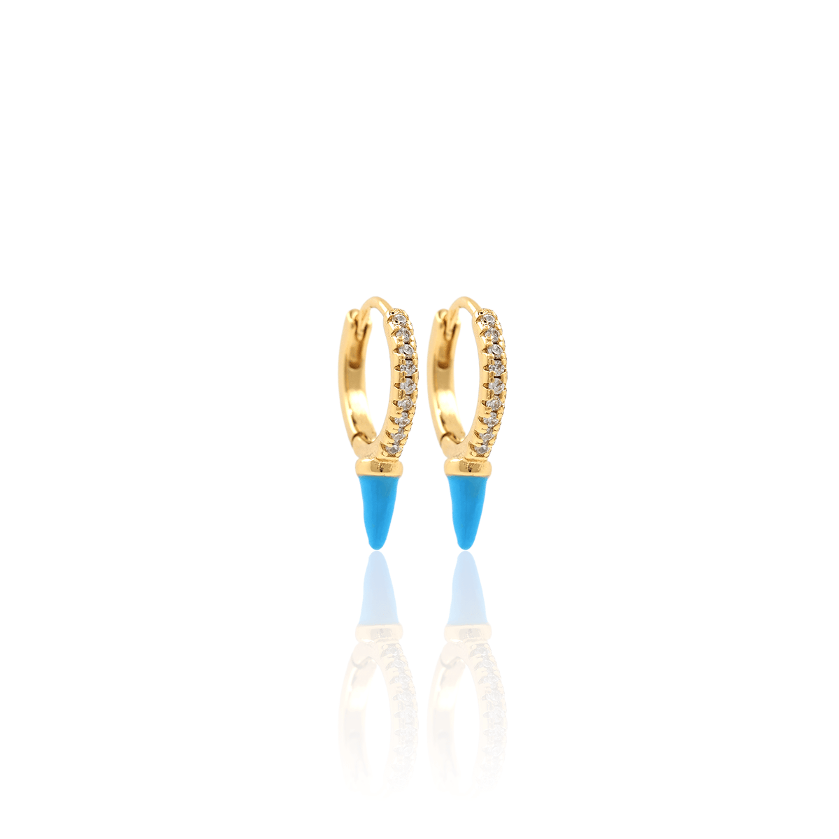 Blue Spike Hoop Earrings
