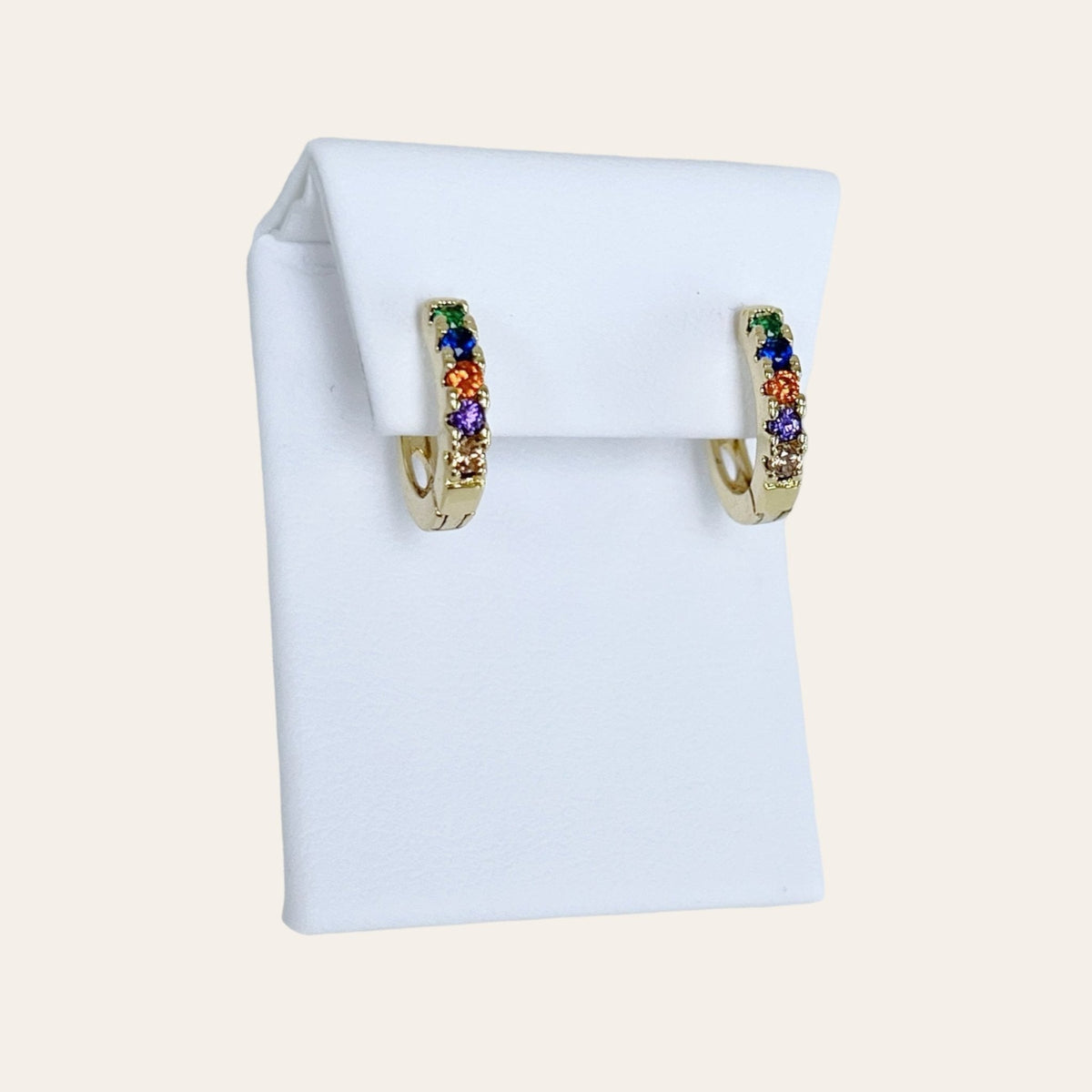 Colorful Cz Hoop Earrings