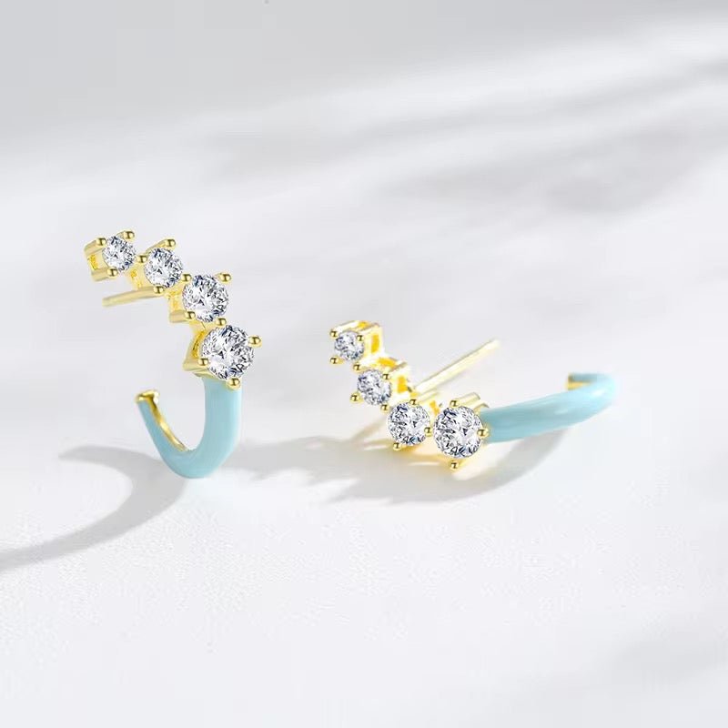 CZ Curve Earrings