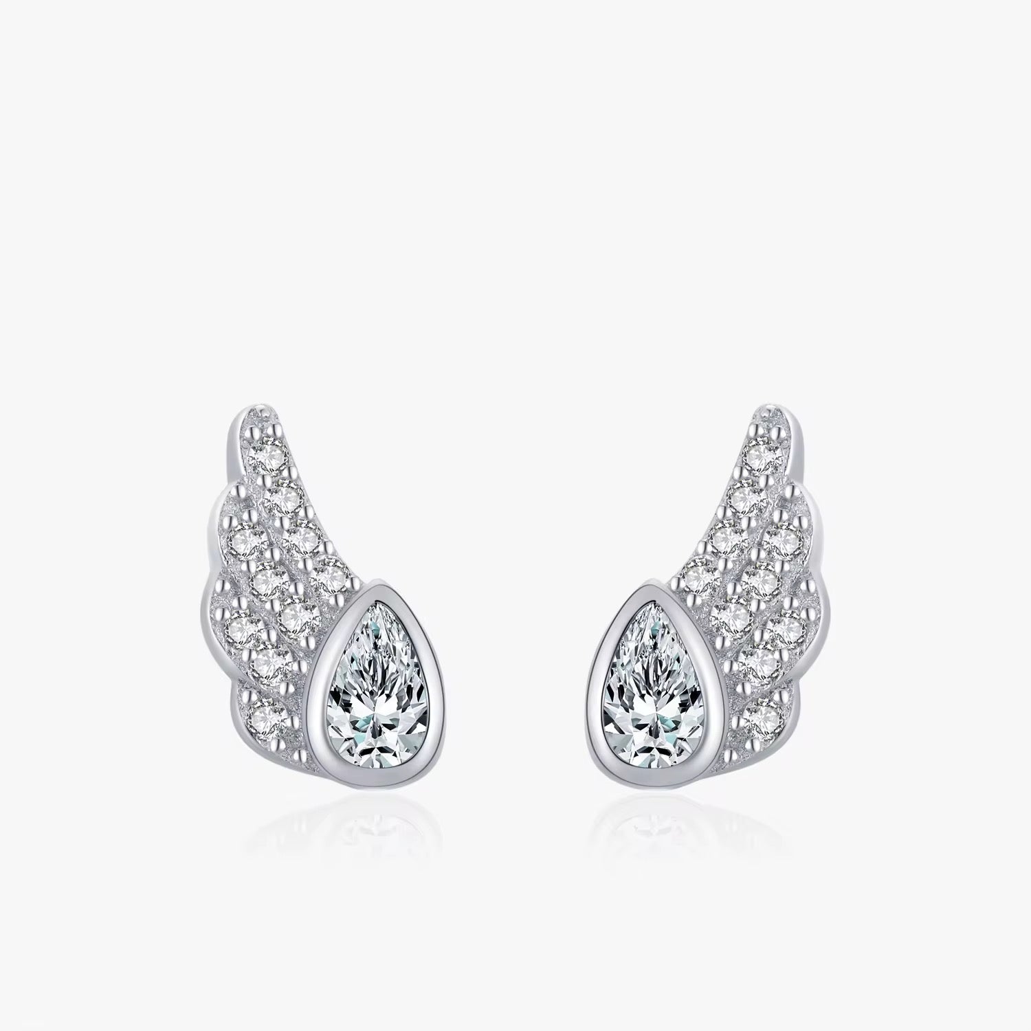 CZ Wing Stud Earrings