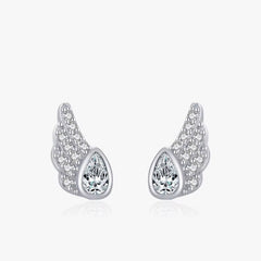 CZ Wing Stud Earrings