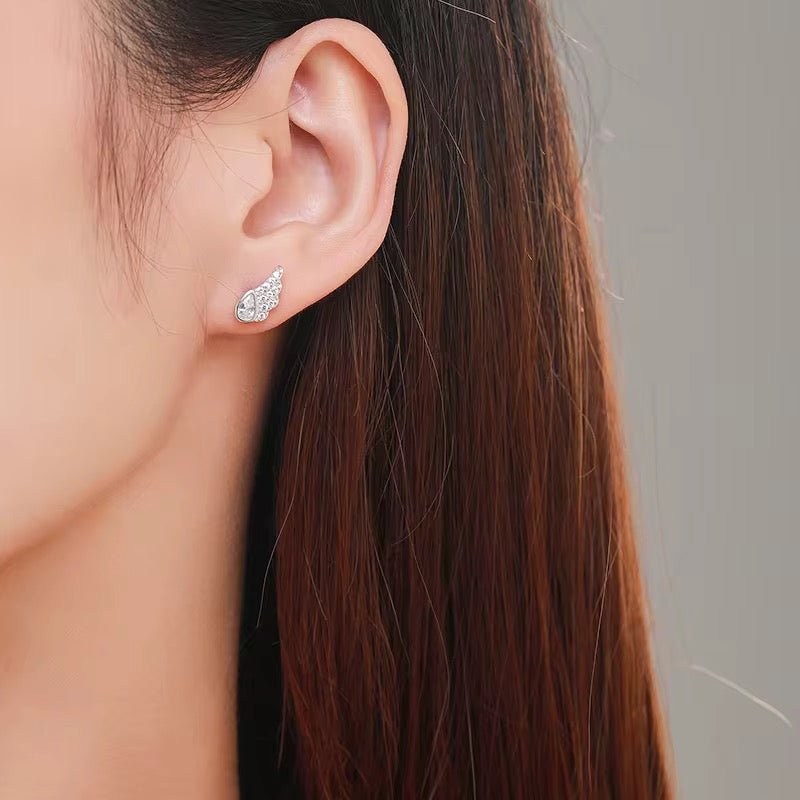 CZ Wing Stud Earrings