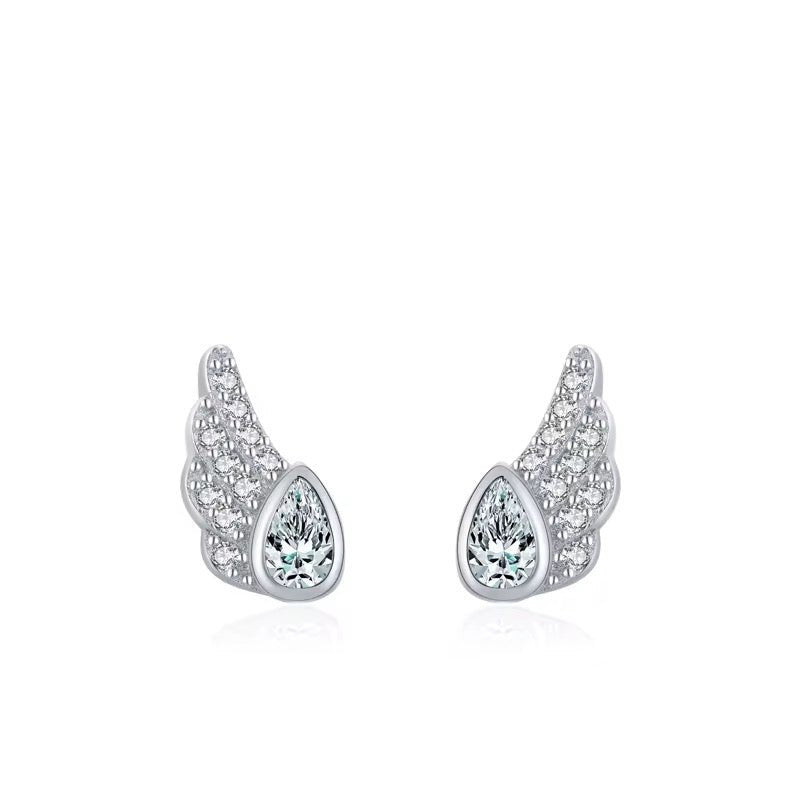 CZ Wing Stud Earrings