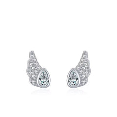 CZ Wing Stud Earrings