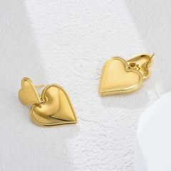 Double Heart Earrings Gold