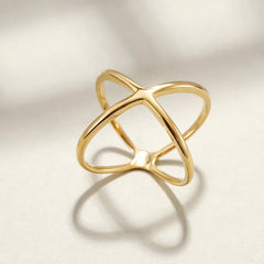 Gold Crossover Ring