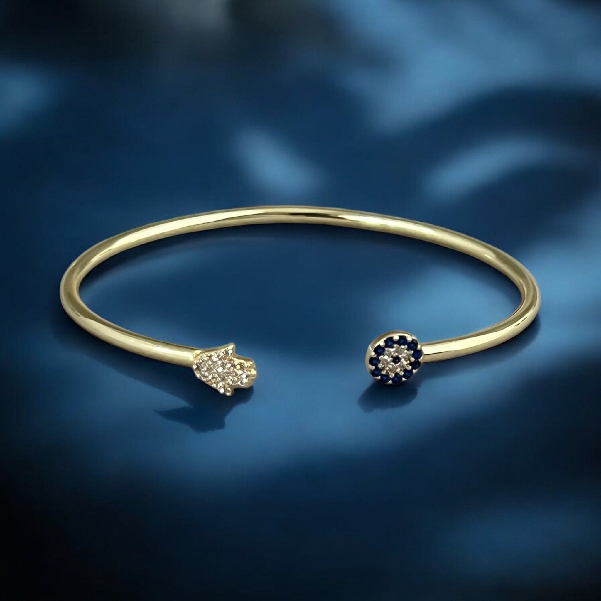 I Am Protected and Aligned — Evil Eye & Hamsa Cuff Bracelet