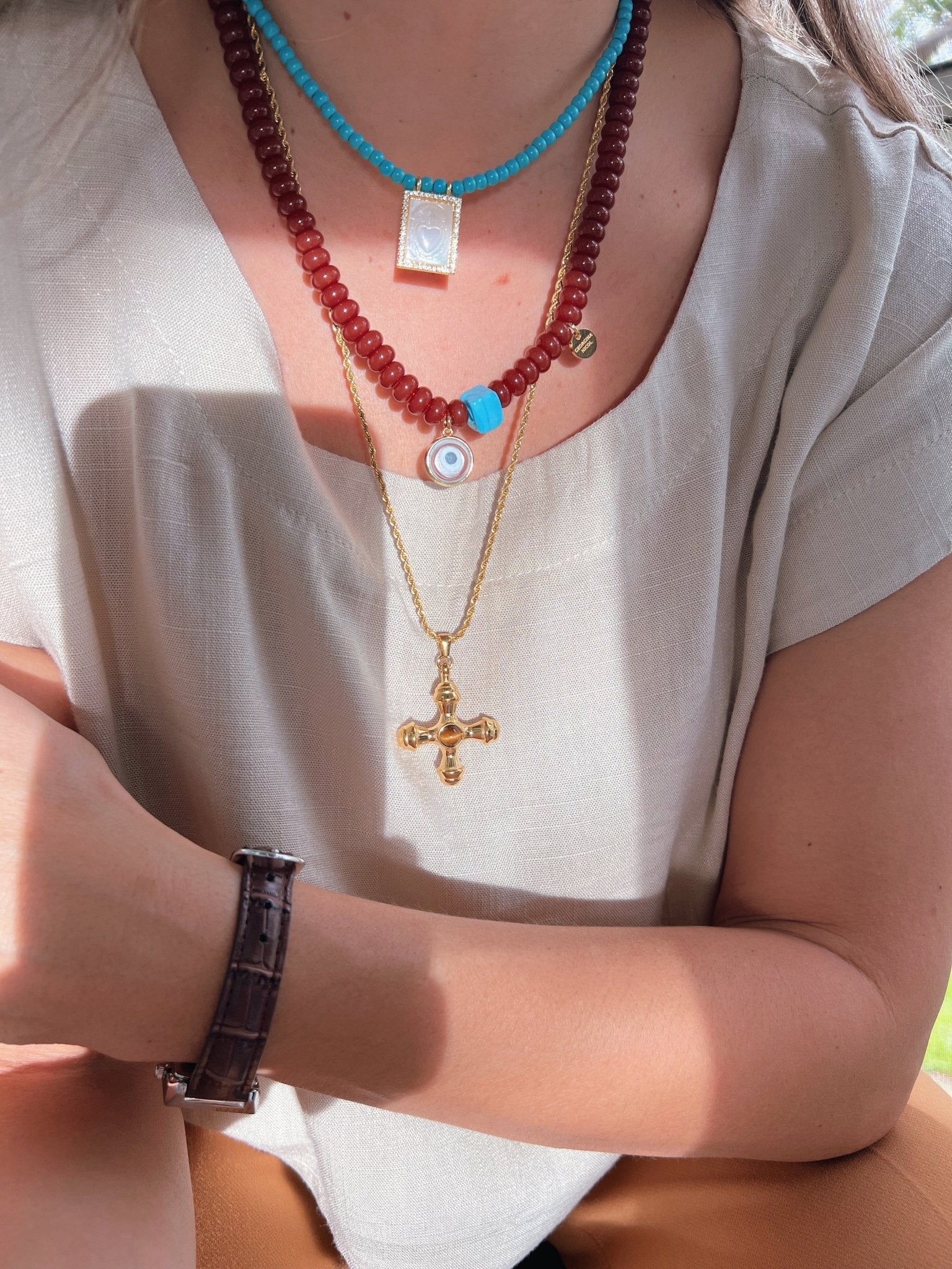 Protection Vintage Cross Necklace