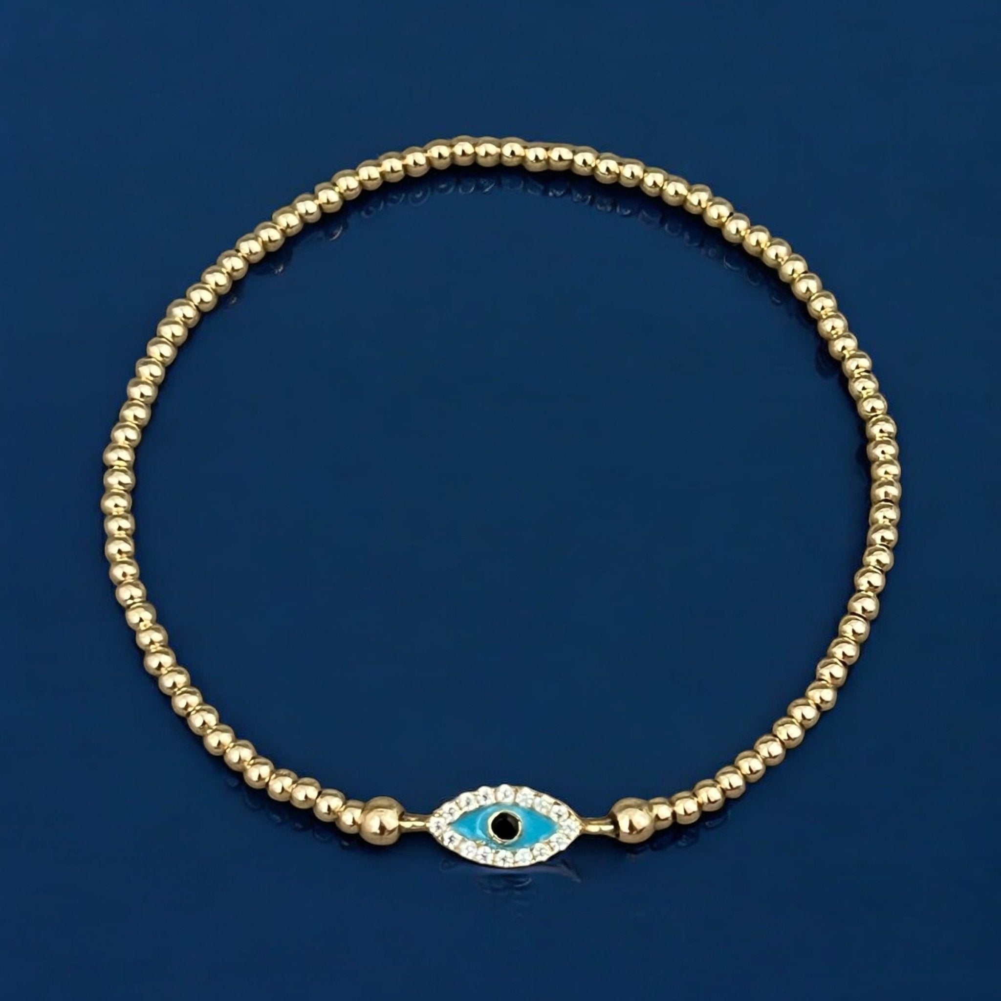 I Attract Protection and Positive Energy — Tiny Evil Eye Beaded Bracelet