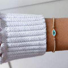 I Attract Protection and Positive Energy — Tiny Evil Eye Beaded Bracelet
