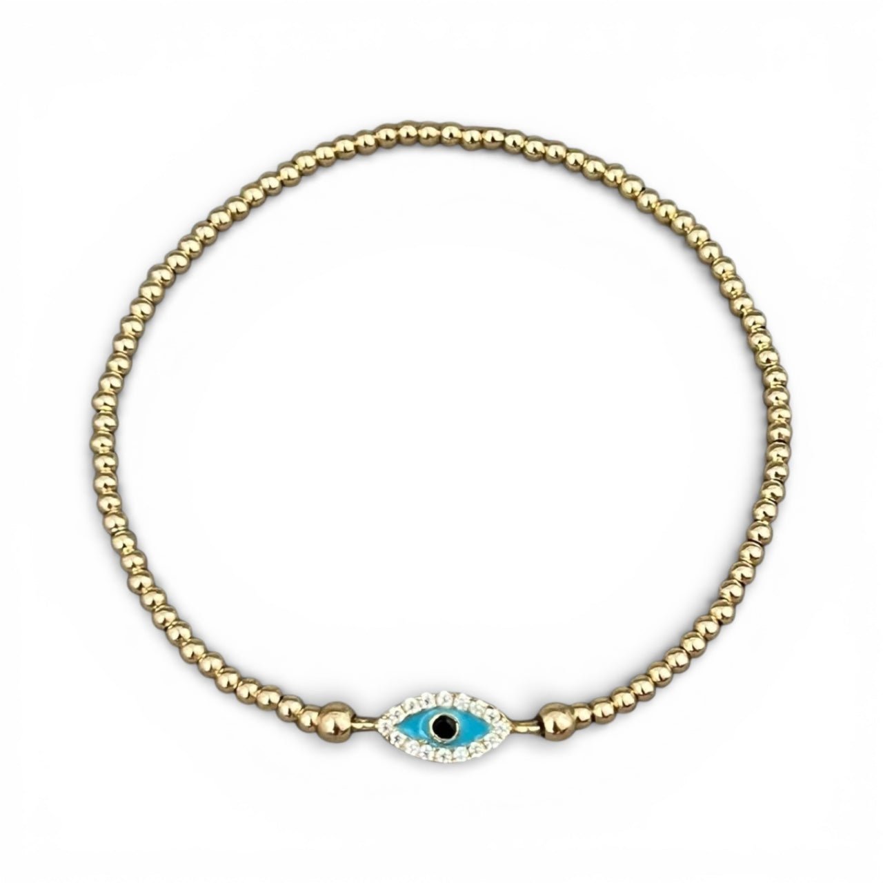 I Attract Protection and Positive Energy — Tiny Evil Eye Beaded Bracelet