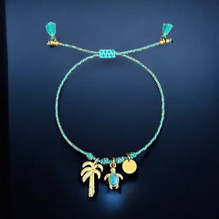I Carry the Ocean Within — Palm Tree & Turtle Bracelet