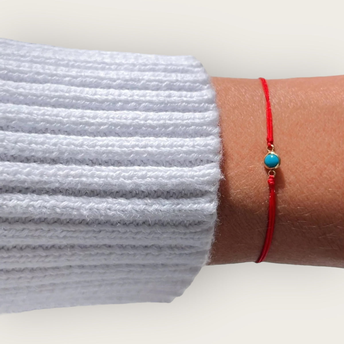 I Choose Peace, Protection, and Healing — Turquoise Red String Bracelet