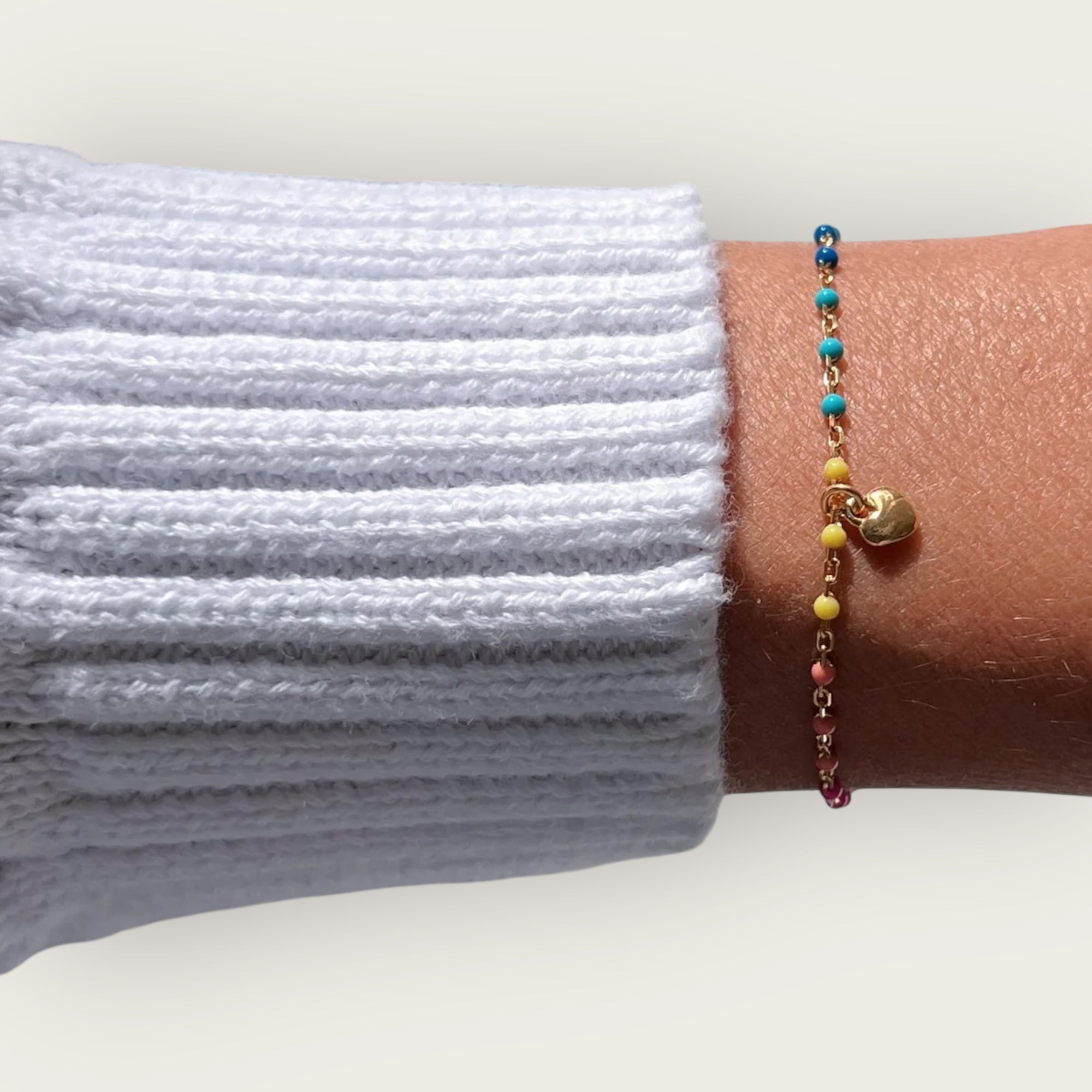 I Radiate Love and Joy — Colorful Heart Bracelet