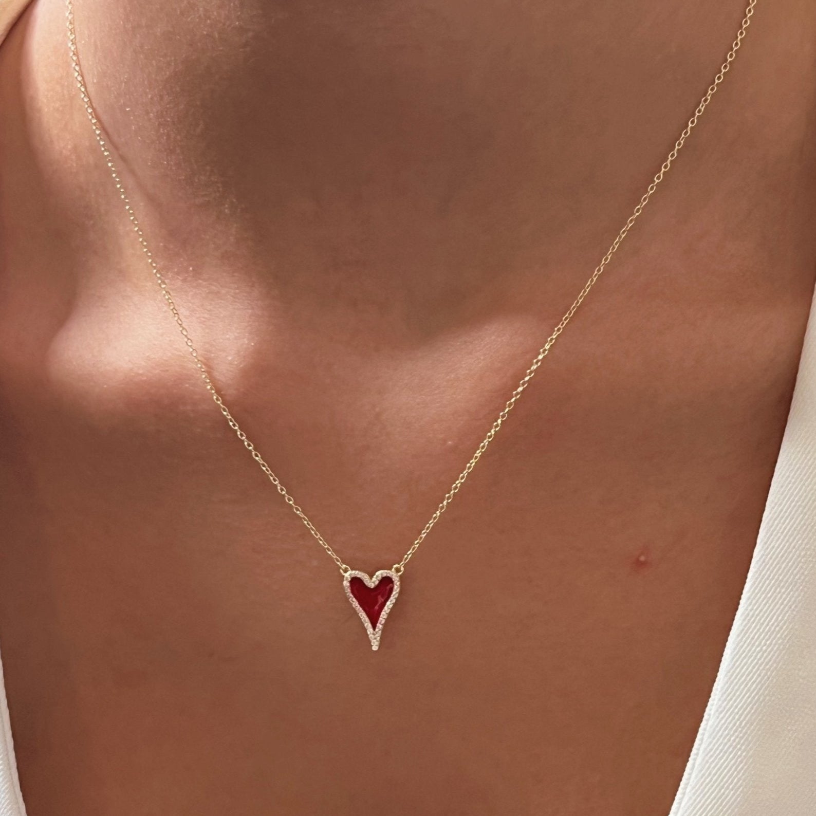 I Radiate Love and Strength — Red Heart Necklace
