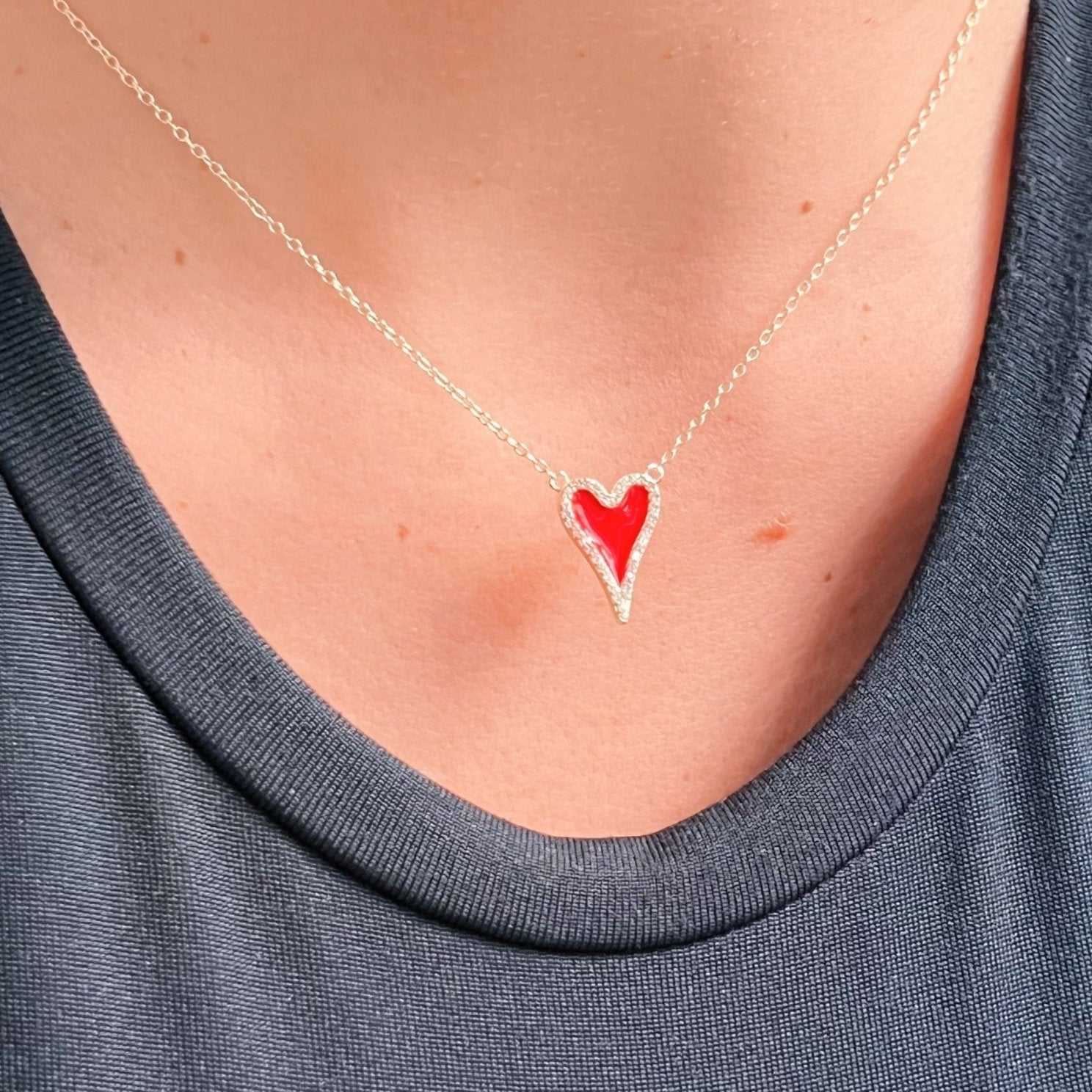 I Radiate Love and Strength — Red Heart Necklace