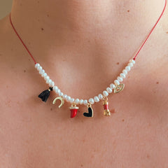 Luck Is Always on My Side — Protective Pearl & Charm Necklace