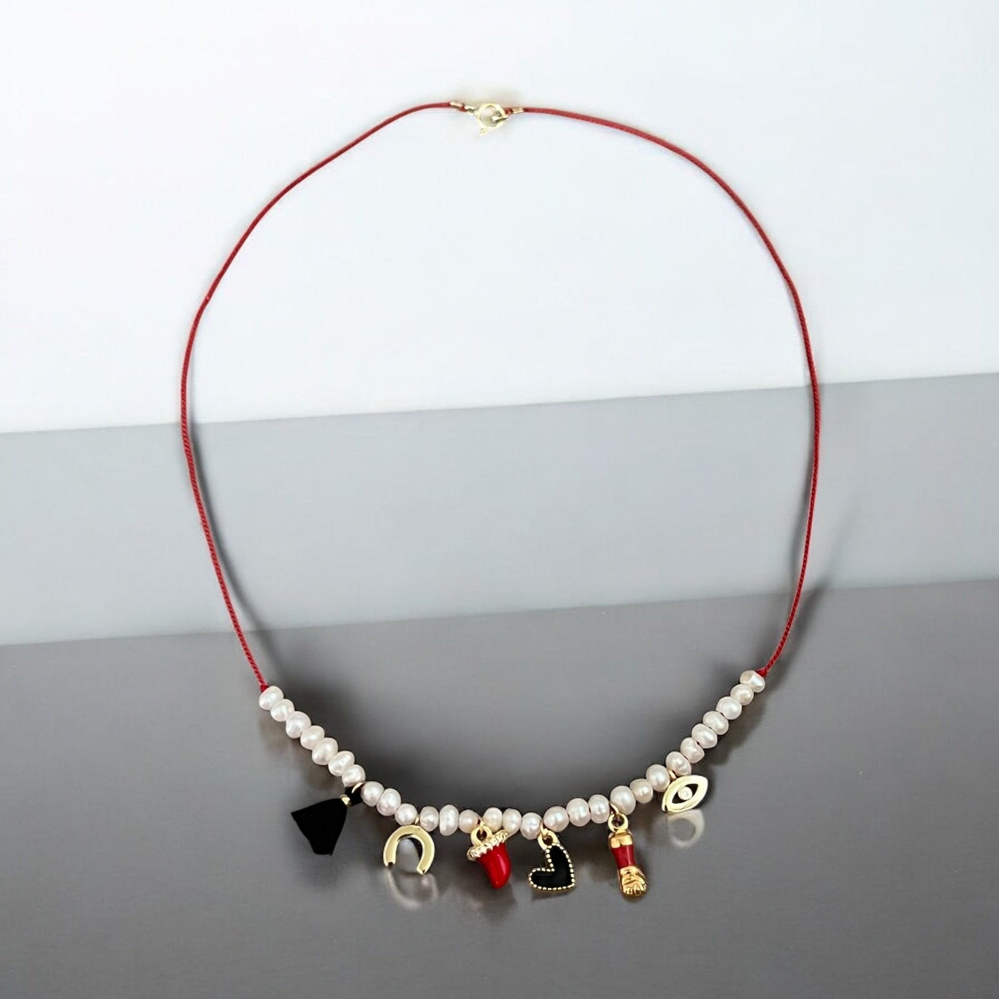 Luck Is Always on My Side — Protective Pearl & Charm Necklace