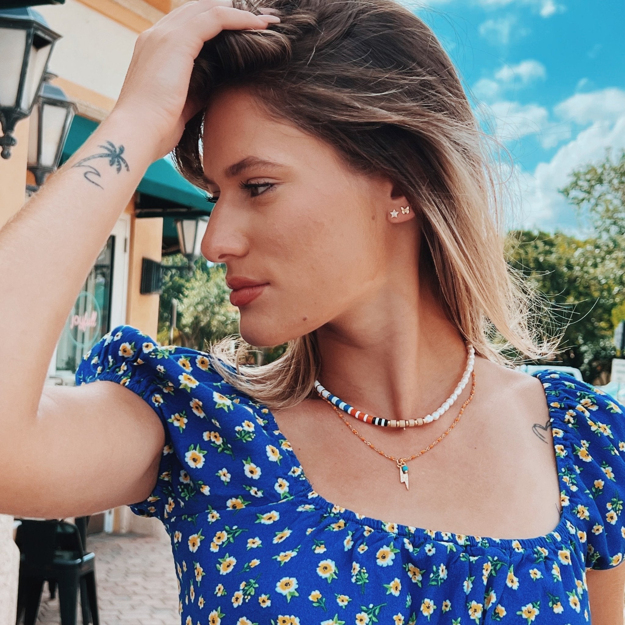 Nude Colorful Beaded Freshwater Pearl Choker