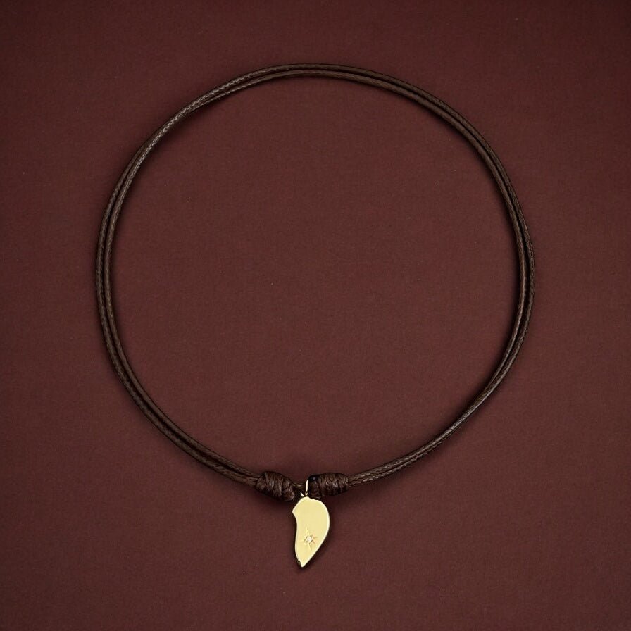 One for you One for me - Half Heart Cord Necklace