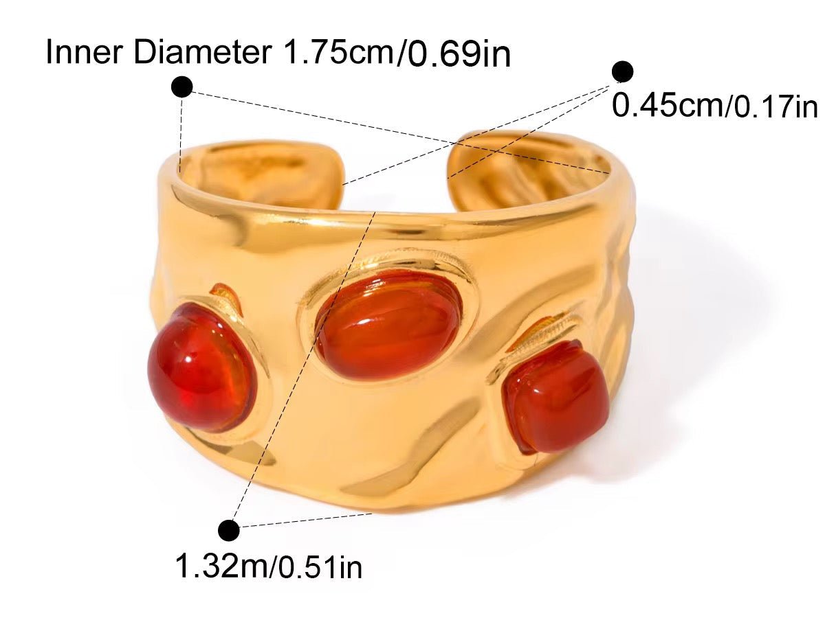 Passion & Power – Vintage Red Gemstone Adjustable Ring