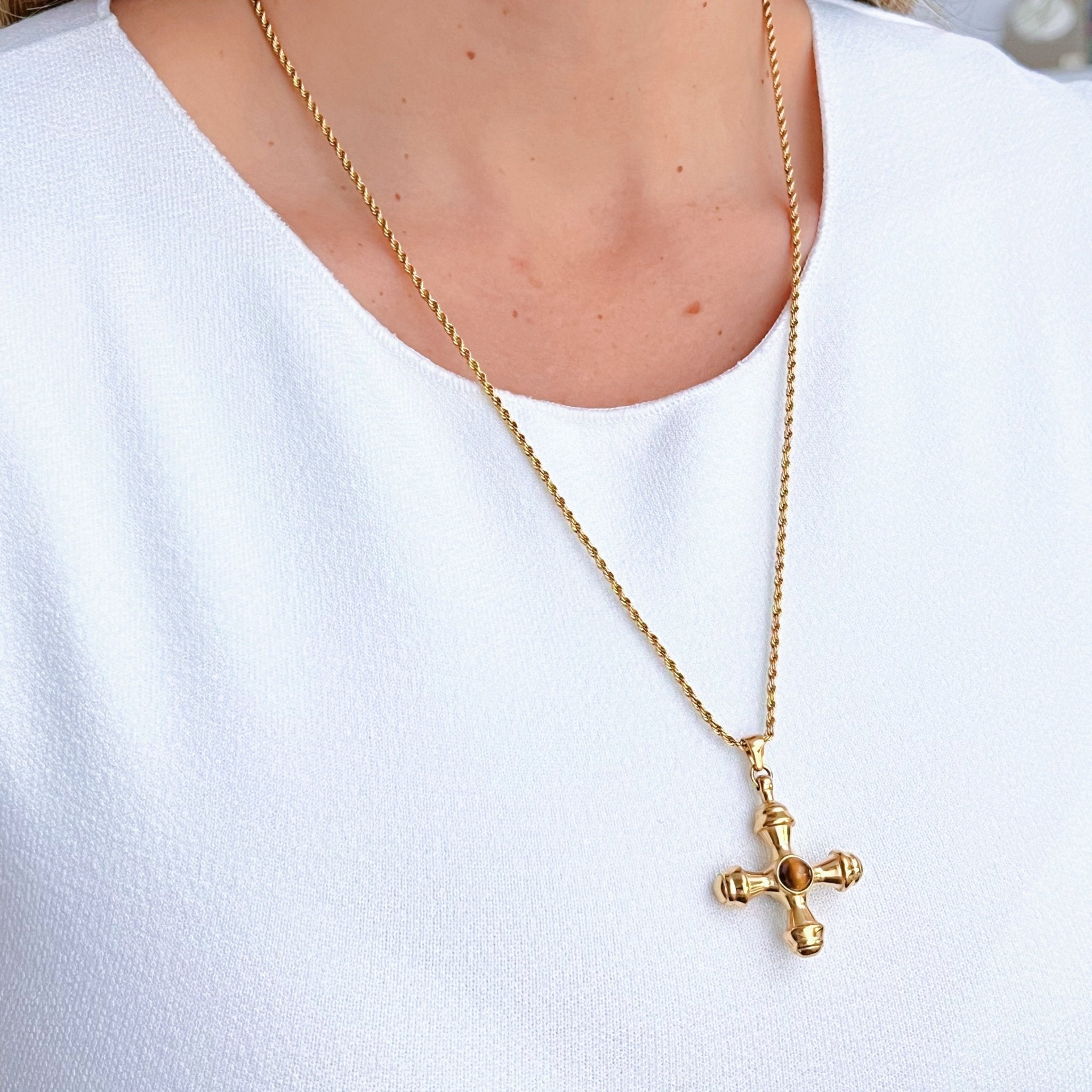 Protection Vintage Cross Necklace
