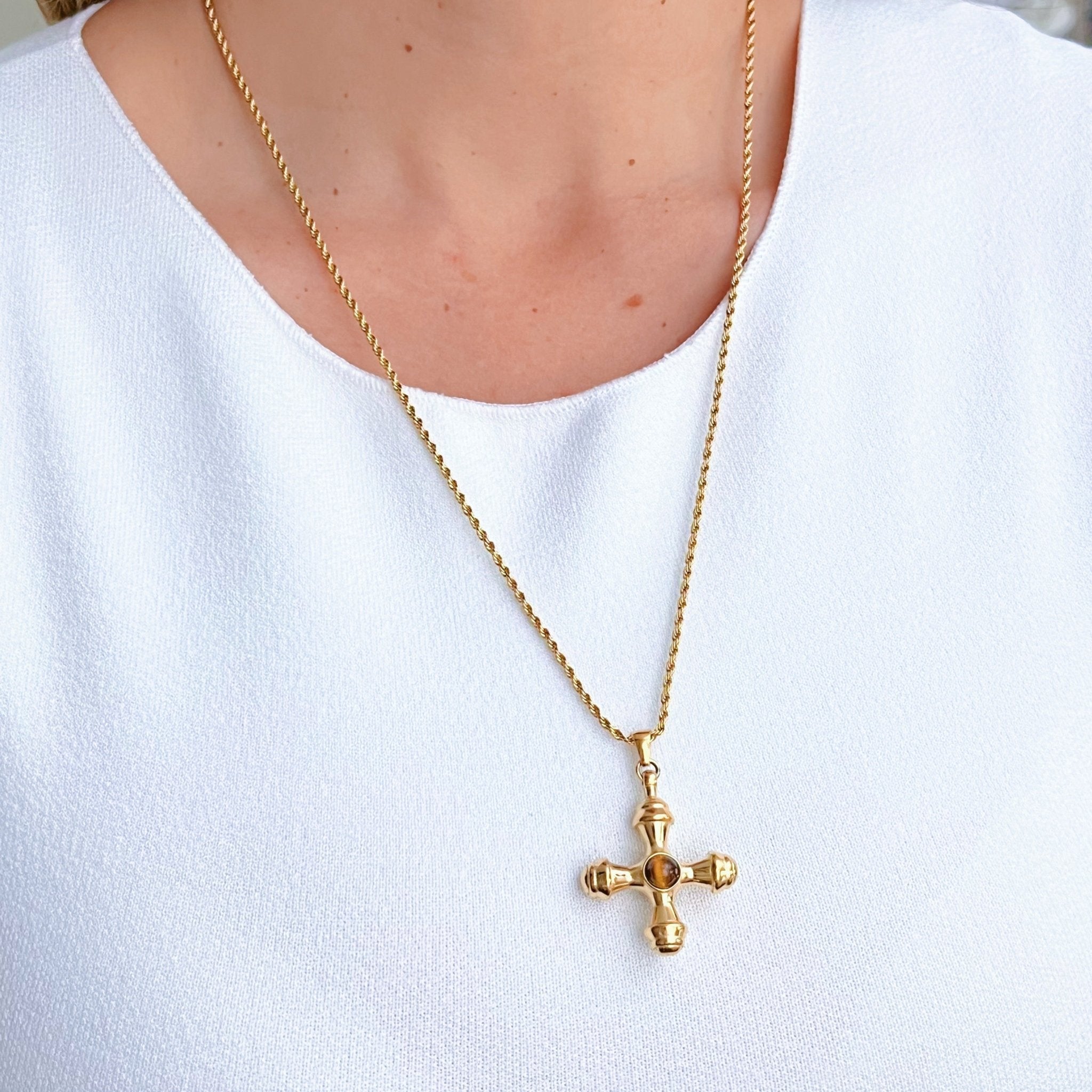 Protection Vintage Cross Necklace