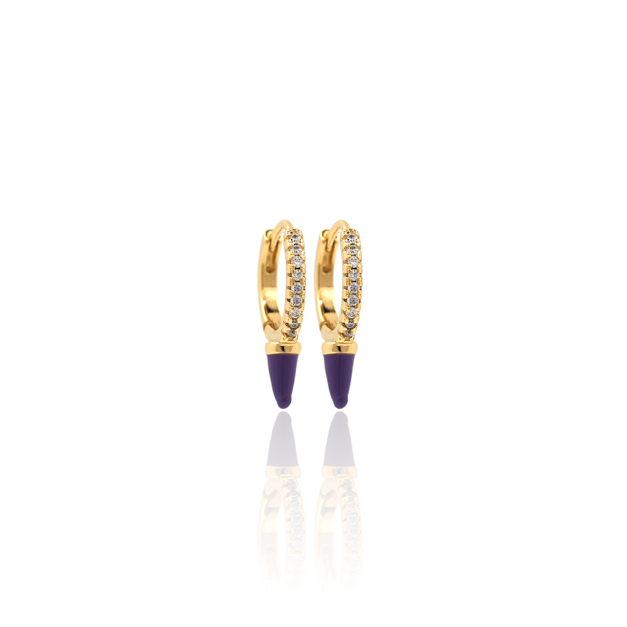 Purple Spike Hoop Earrings