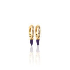Purple Spike Hoop Earrings
