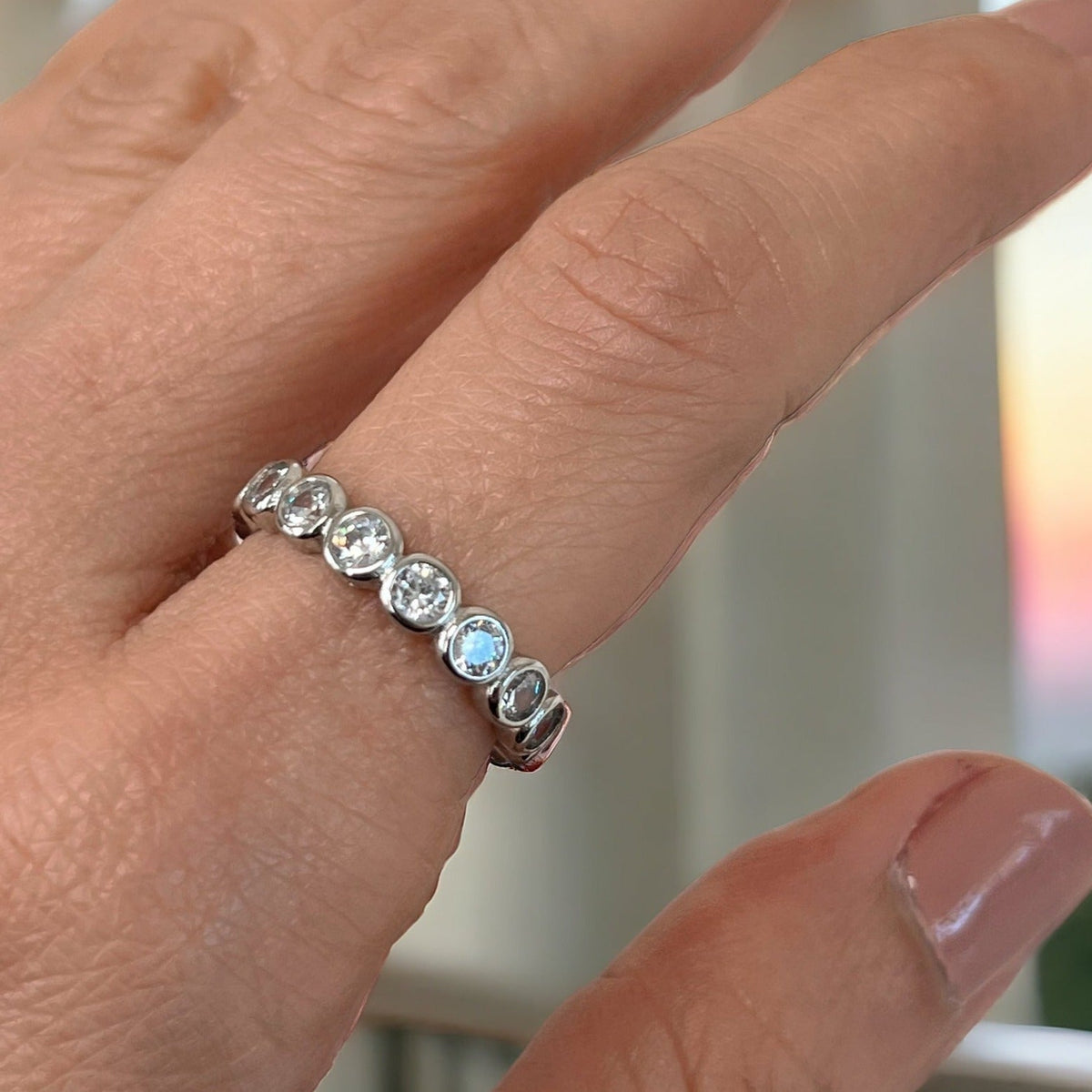 Round Cz Silver Ring