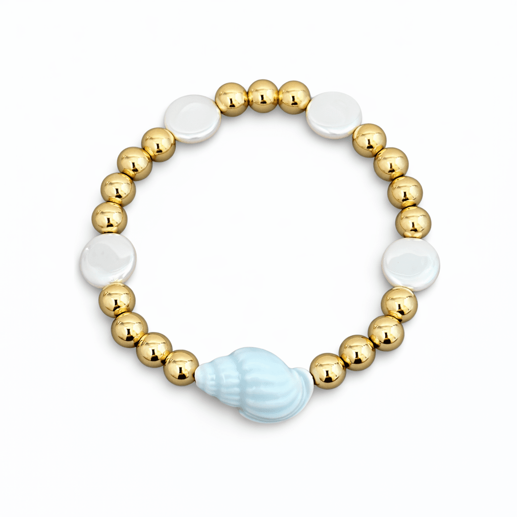 Seashell Gold Ball Bracelet