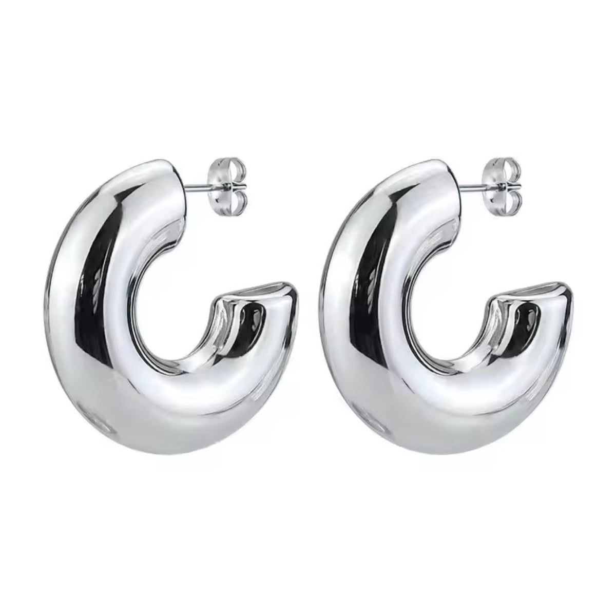 Silver Chunky Earrings