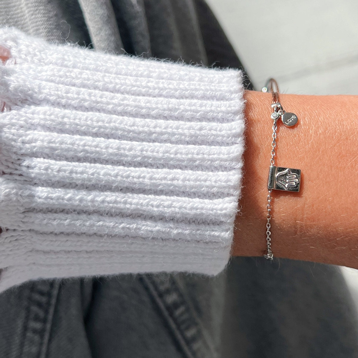 I Am Always Protected — Brown Silk Hamsa Bracelet