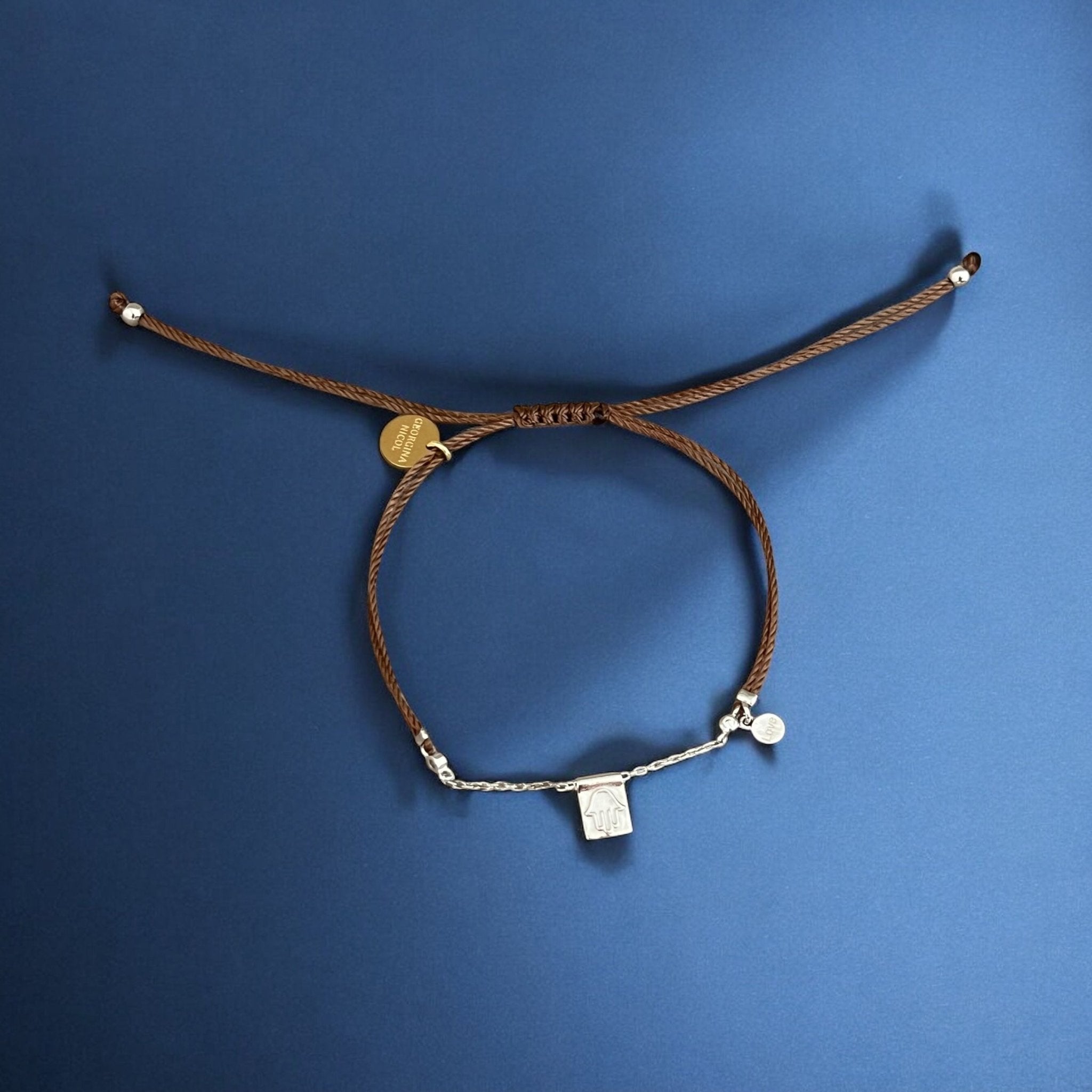 I Am Always Protected — Brown Silk Hamsa Bracelet